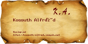 Kossuth Alfréd névjegykártya